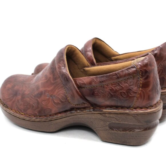 BOC Born Women's Brown Embossed Clogs Peggy C45789 Size 9M US/40.5 EU - Picture 5 of 8